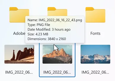 Images tooltip