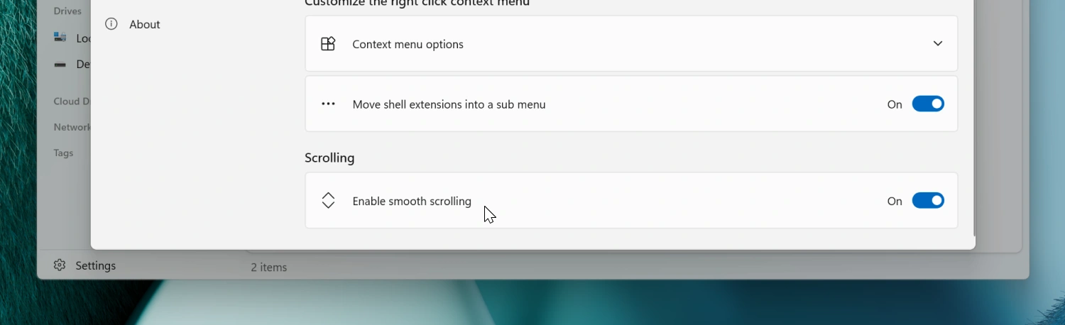 Smooth Scrolling Setting