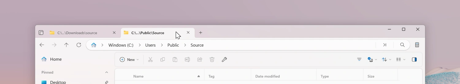 Tab path hints